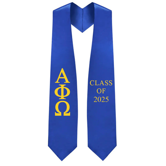 Alpha Phi Omega Greek Lettered Stole with Year