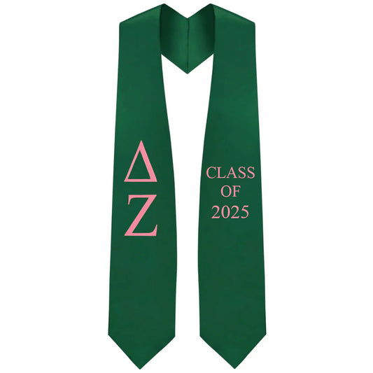 Delta Zeta Greek Lettered Stole w/ Year