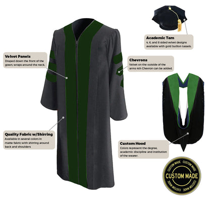 Custom Classic Doctoral Gown, Tam and Hood Package for UC Berkeley