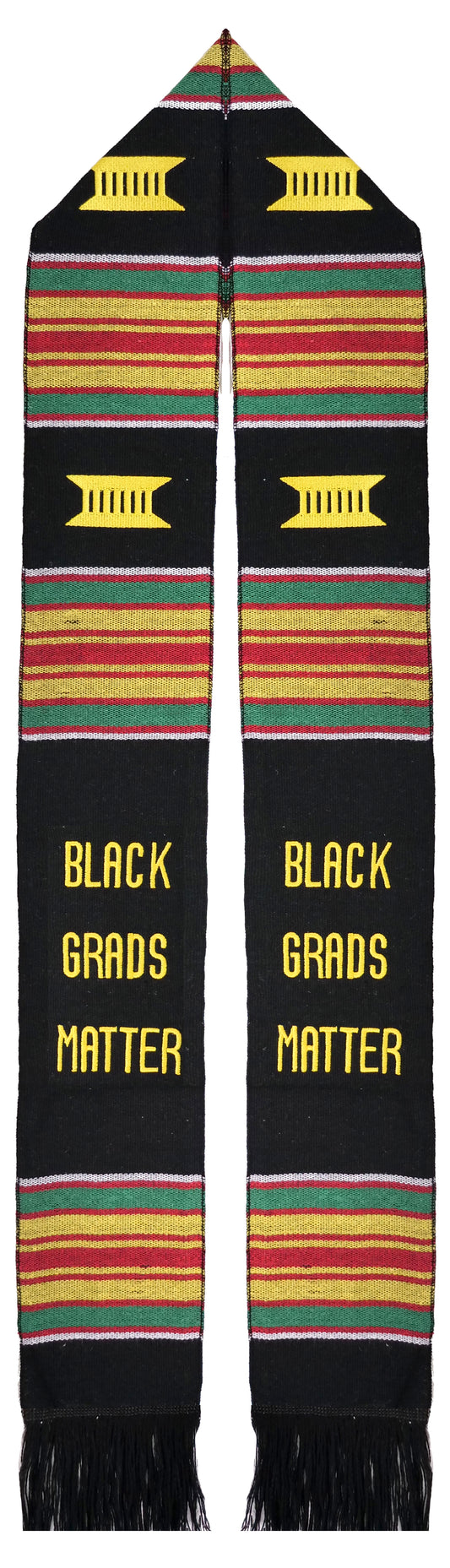 Black Grads Matter Handwoven Kente Cloth Graduation Stole