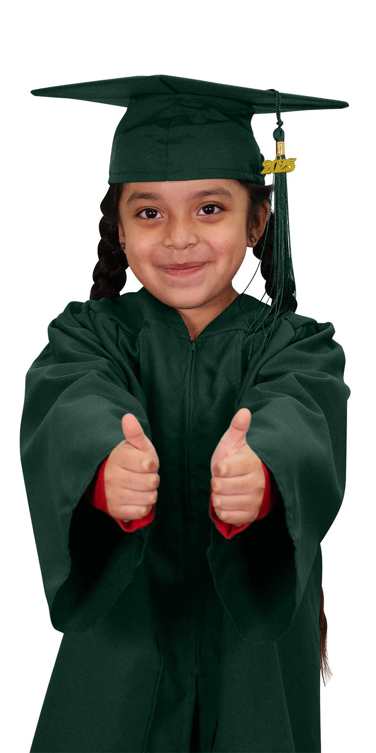 Child Matte Hunter Graduation Cap Gown Preschool Kindergarten Graduation Attire