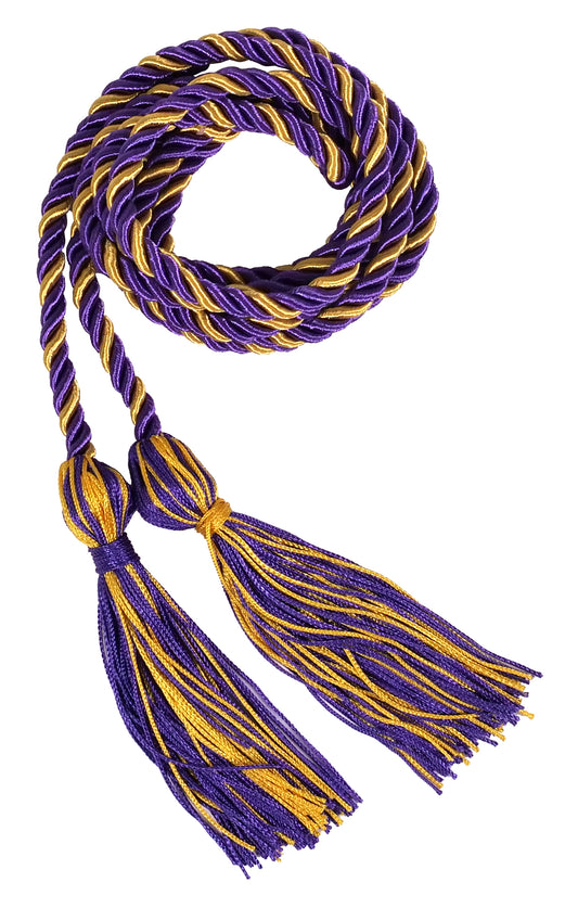 Purple and Gold Two Color Graduation Honor Cord