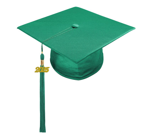 Child Shiny Emerald Green Cap & Tassel - Preschool & Kindergarten Graduation