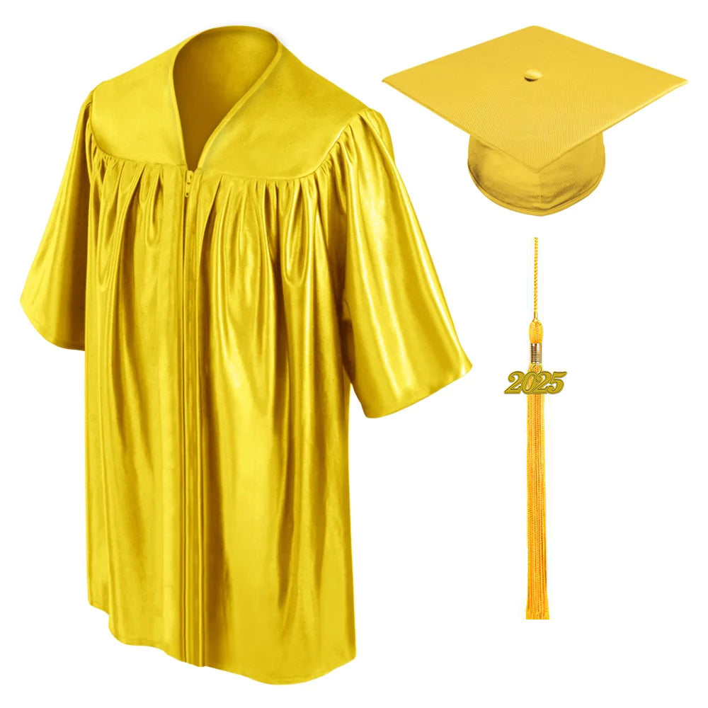 Child Shiny Gold Graduation Cap & Gown - Preschool & Kindergarten