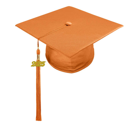 Shiny Orange High School Cap & Tassel - Graduation Caps