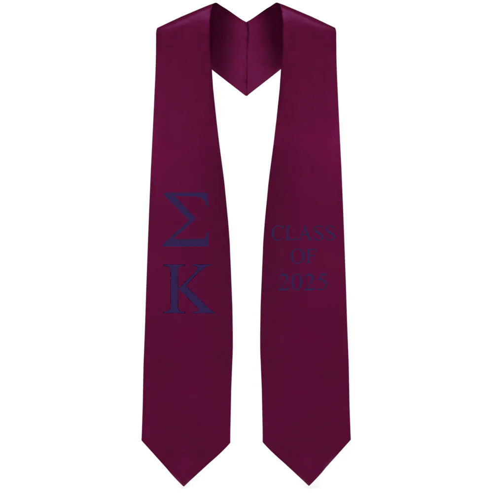 Sigma Kappa Lettered Stole w/ Year