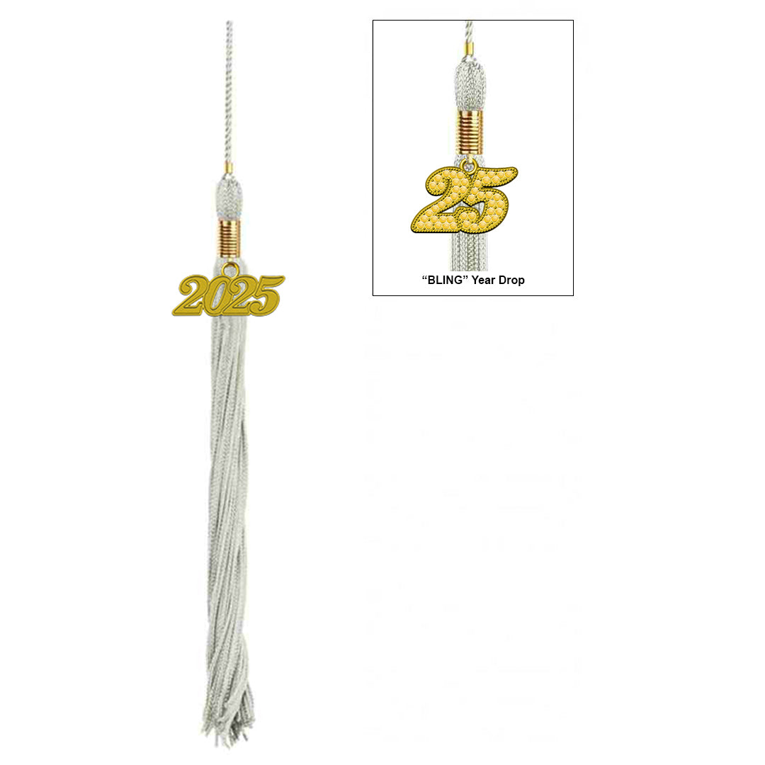 Shiny Silver High School Cap & Tassel - Graduation Caps