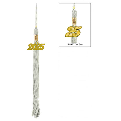 Shiny Silver High School Cap & Tassel - Graduation Caps