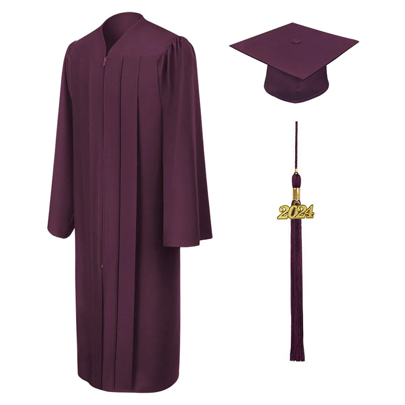 Matte Maroon High School Graduation Cap and Gown – Graduation Attire