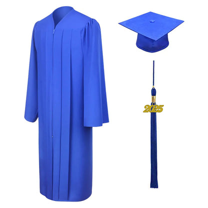 Matte Royal Blue High School Graduation Cap and Gown