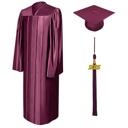 Shiny Maroon Bachelors Cap & Gown - College & University