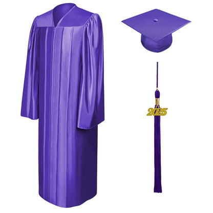 Shiny Purple Bachelors Cap & Gown - College & University