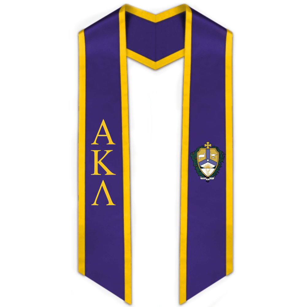 Alpha Kappa Lambda Trimmed Greek Lettered Graduation Stole With Crest ...