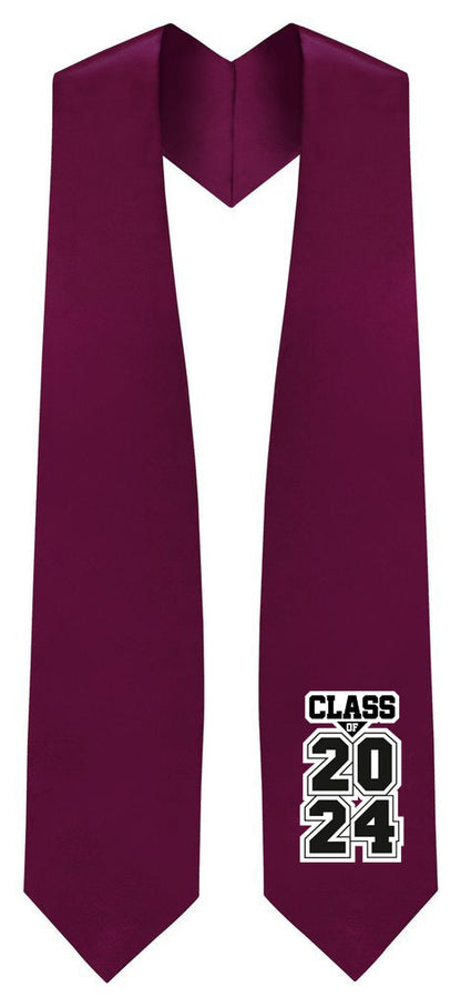 Maroon "Class of 2024/2025" Graduation Stole