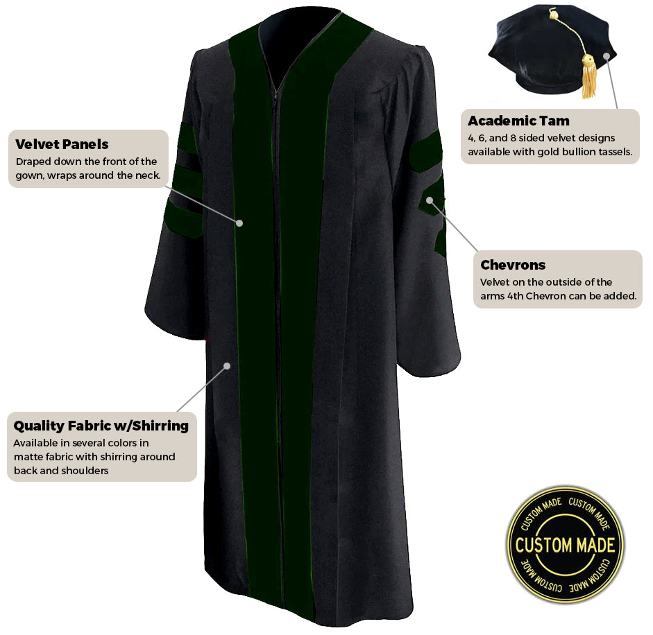 Custom Classic Doctoral Gown and Tam Package – Graduation Attire