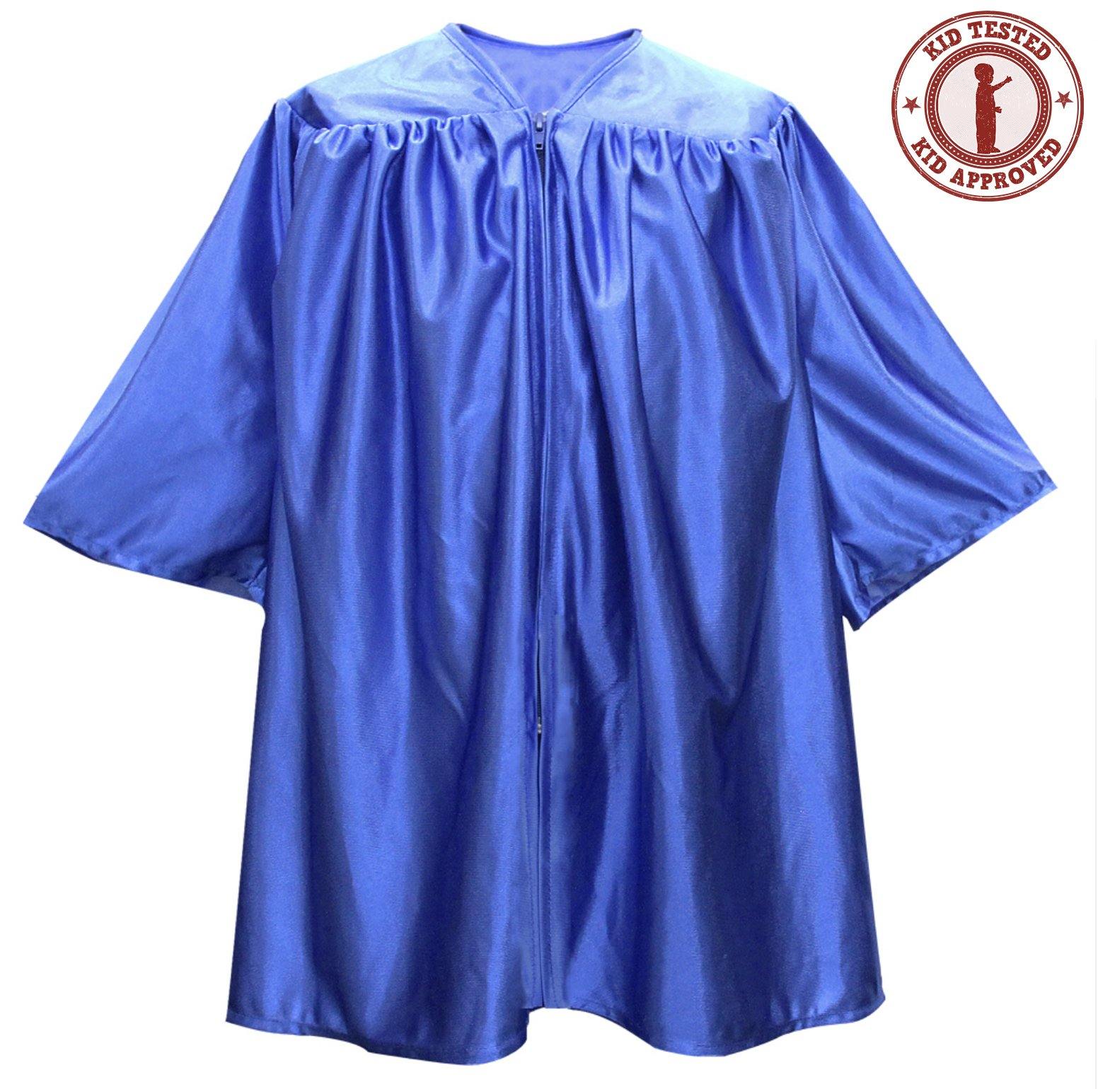 Child Shiny Royal Blue Graduation Gown - Preschool & Kindergarten Gown ...